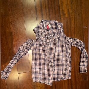 Plaid Shirt with cut out shoulders
